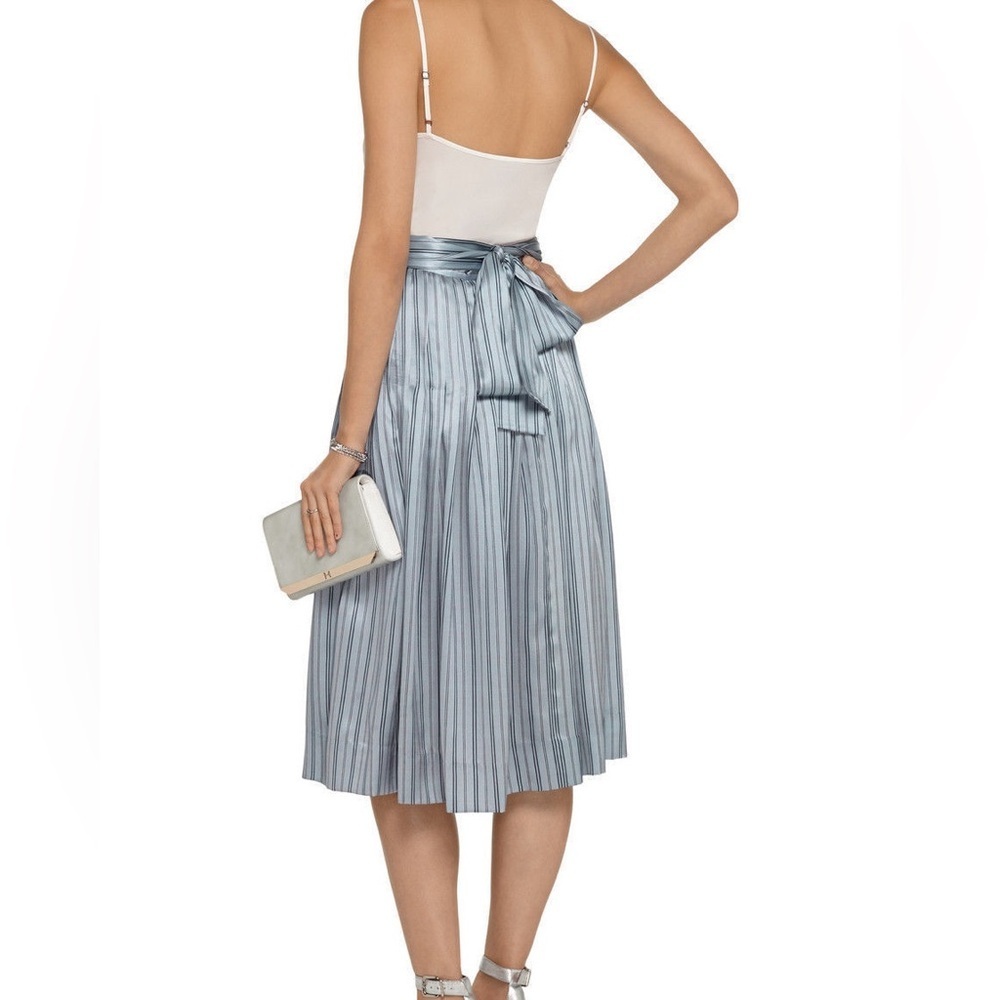 Jill Stuart Striped Silk Pleated Chloe Skirt - Picture 2 of 8